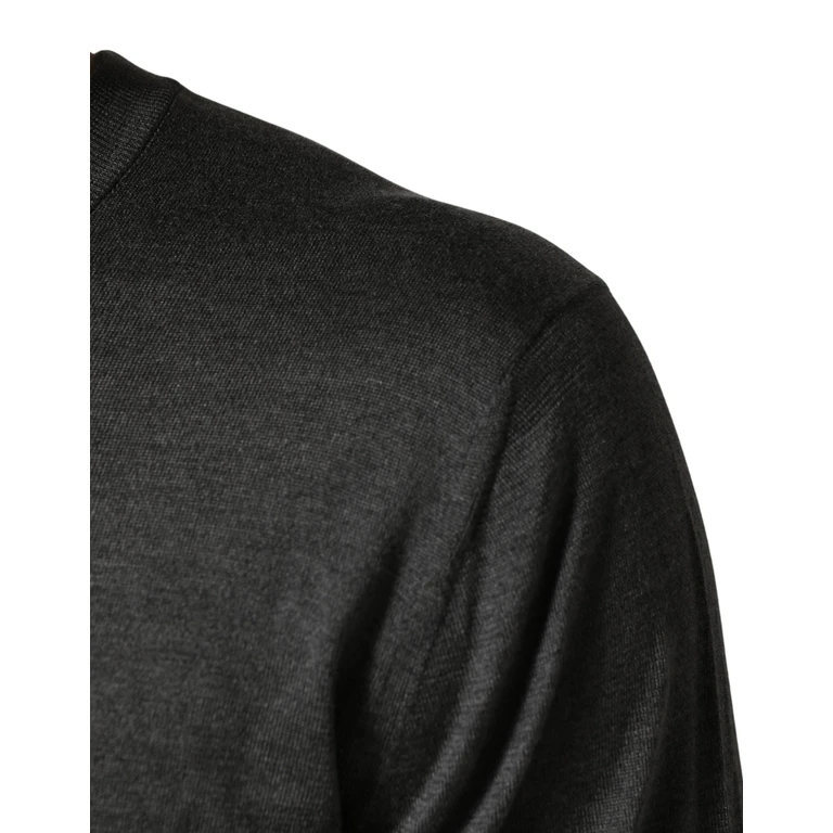 Dolce & Gabbana Gray Long Sleeves Crew Neck Pullover Sweater Silk Clothing - Men