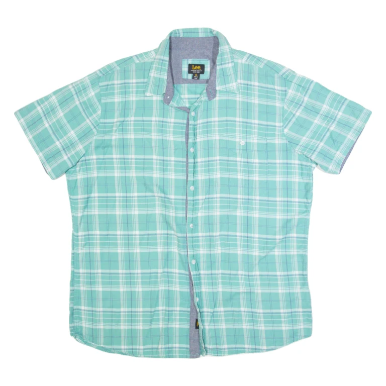 LEE Mens Shirt Blue Check XL