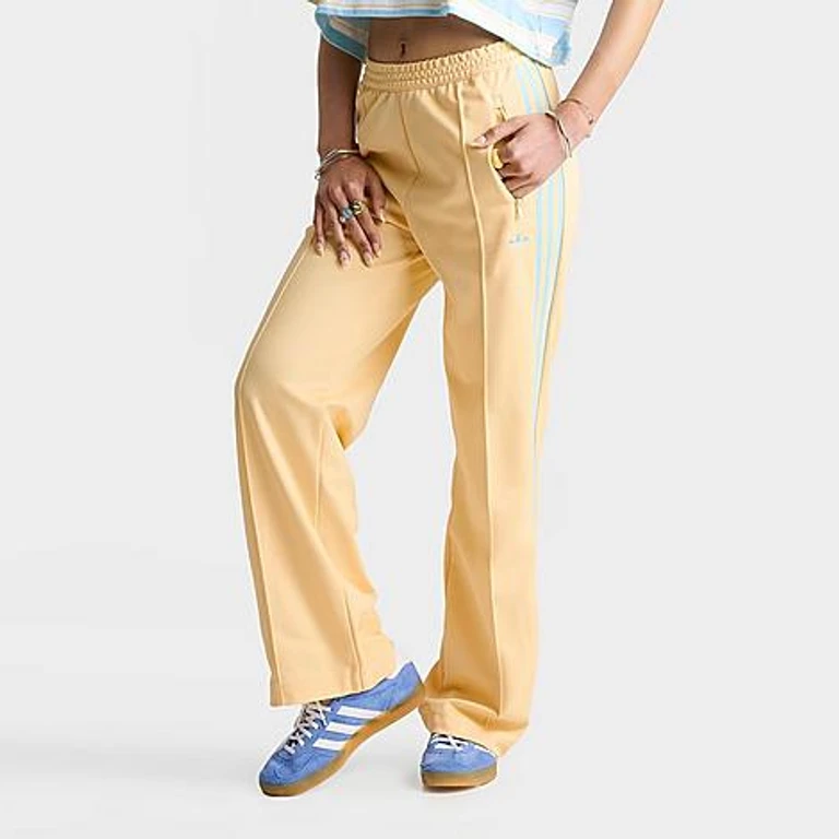 adidas Women's Originals Beckenbauer Classic Track Pants in Orange Tint/Icy Blue Size: XS