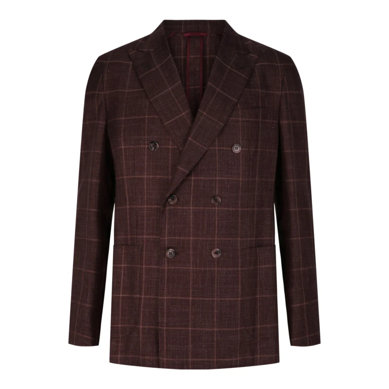 Plaid Double-Breasted Blazer