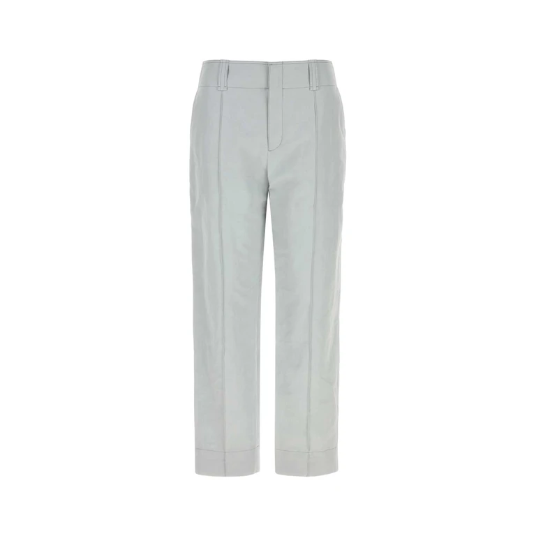 Chloé Light Grey Linen Blend Pant Stormgrey Exterior: Cotton Pantaloni - Women