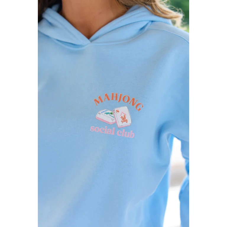 Mahjong Tiles Light Blue Graphic Hoodie