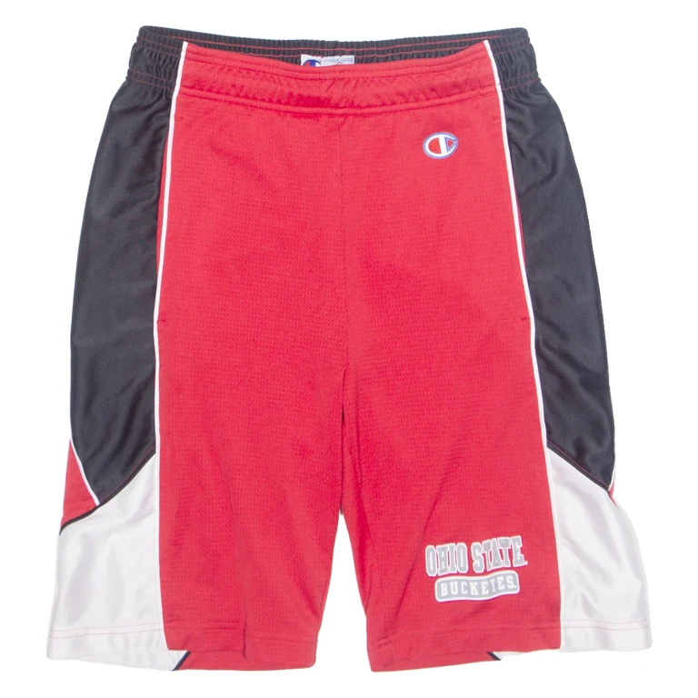 CHAMPION OHIO State Buckeyes USA Mens Sports Shorts Red Relaxed S W26