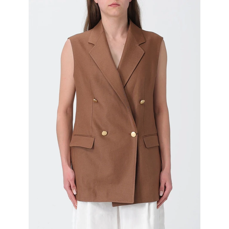 Double-Breasted Linen Vest (JBERNICE340021EK987)