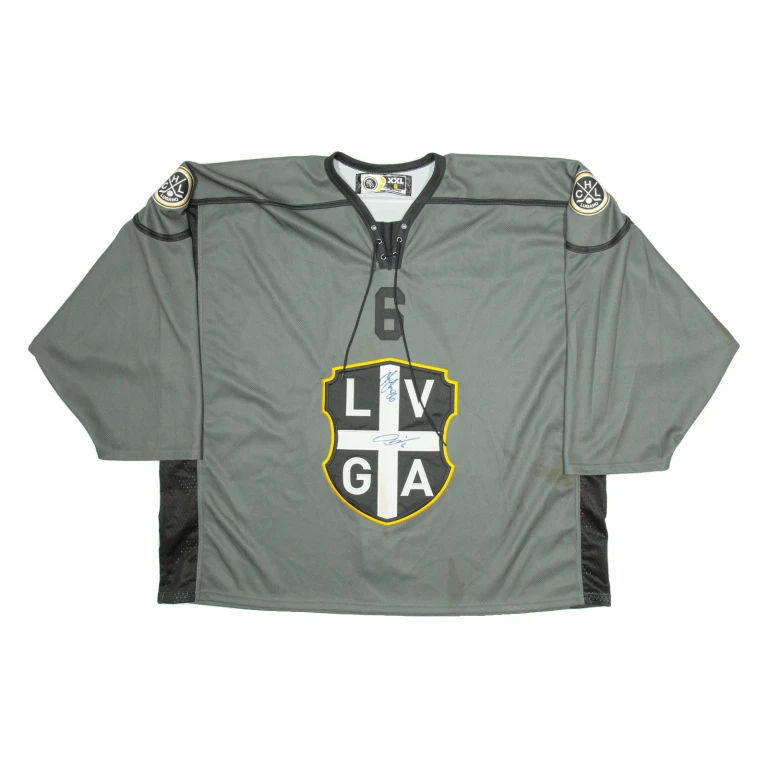 CHL LVGA Signed Mens Jersey Grey USA V-Neck 2XL