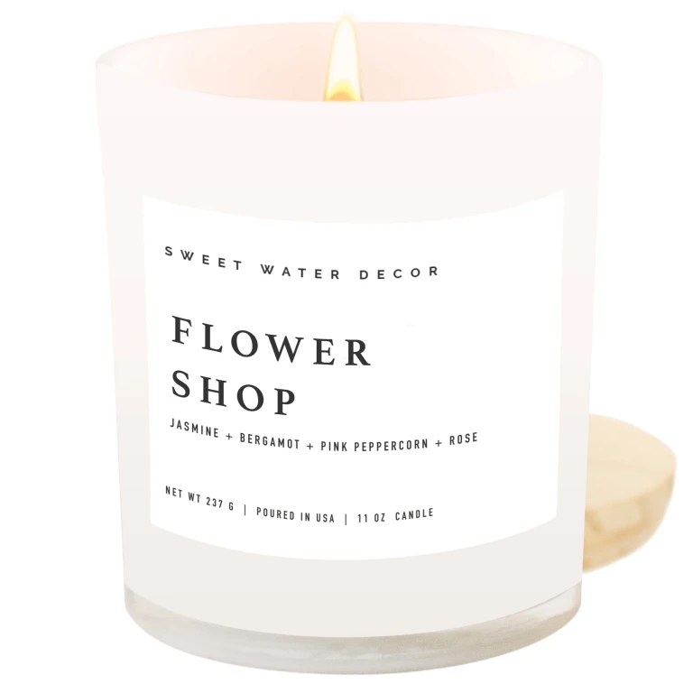 Flower Shop Soy Candle - White Jar - 11 oz