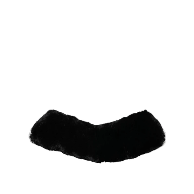Dolce & Gabbana Black Lamb Fur Collar Women Neck Wrap Scarf - Women