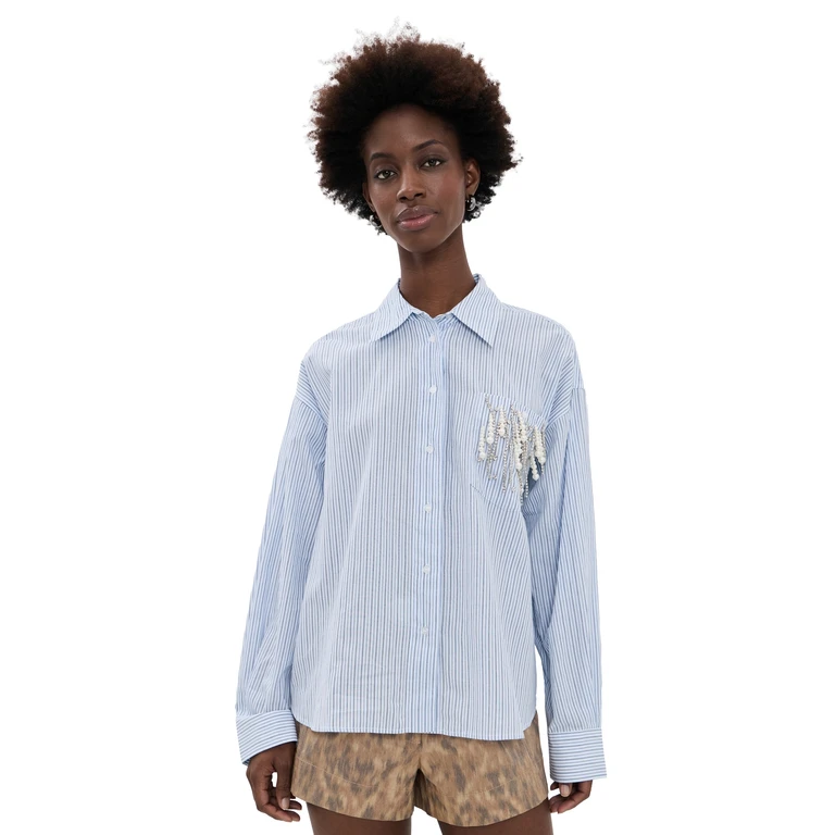 ESSENTIEL ANTWERP Jommeke Embellished Shirt Combo1 Off White 42