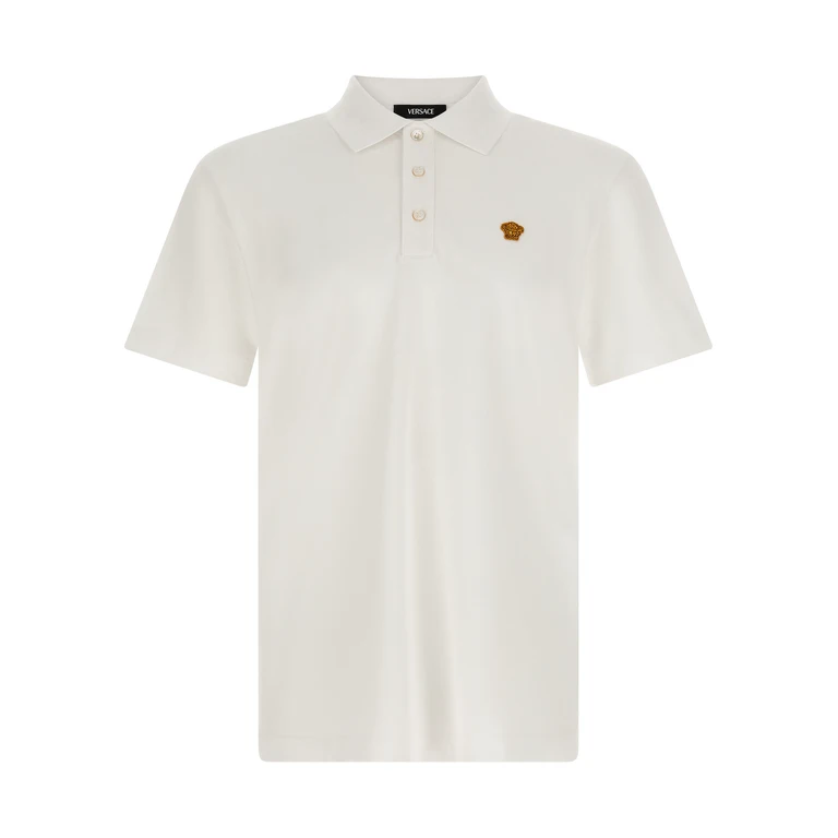 White Cotton Polo Shirt - Men