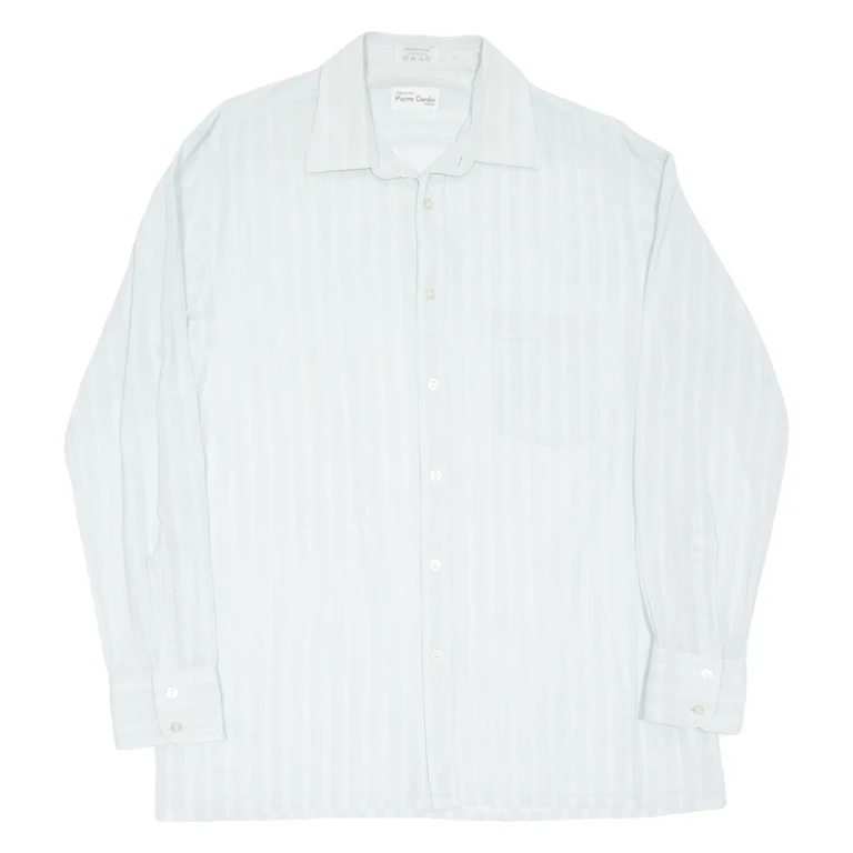 PIERRE CARDIN Mens Shirt Blue Striped Long Sleeve M