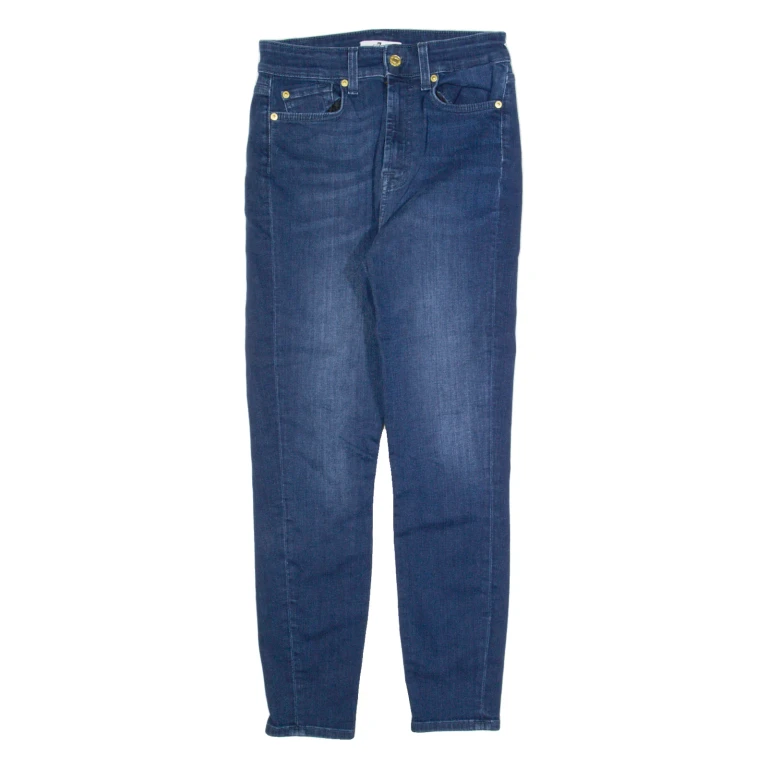 7 FOR ALL MANKIND Womens Jeans Blue Slim Skinny Stone Wash W28 L26