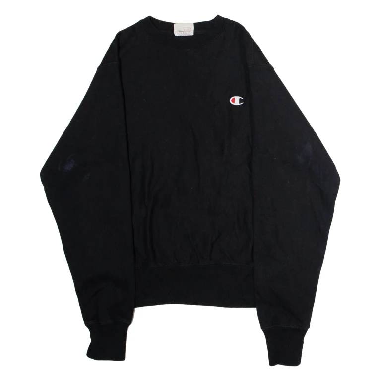 CHAMPION REVERSE WEAVE Mens Sweatshirt Black Crew Neck S