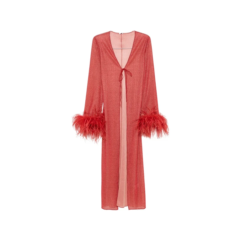 Oséree Feather-trim Beach Cover-up