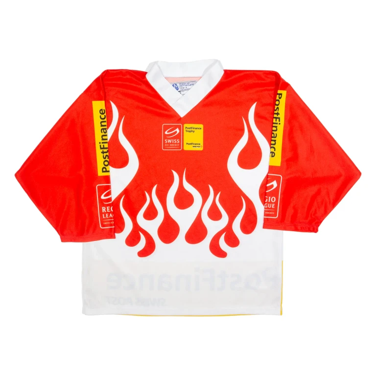 Swiss Hockey Mens Jersey Red 3/4 Sleeve USA V-Neck S