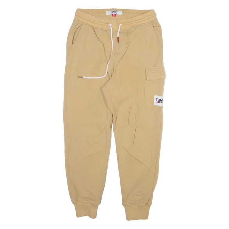 TOMMY HILFIGER Mens Joggers Beige Tapered S W28 L26