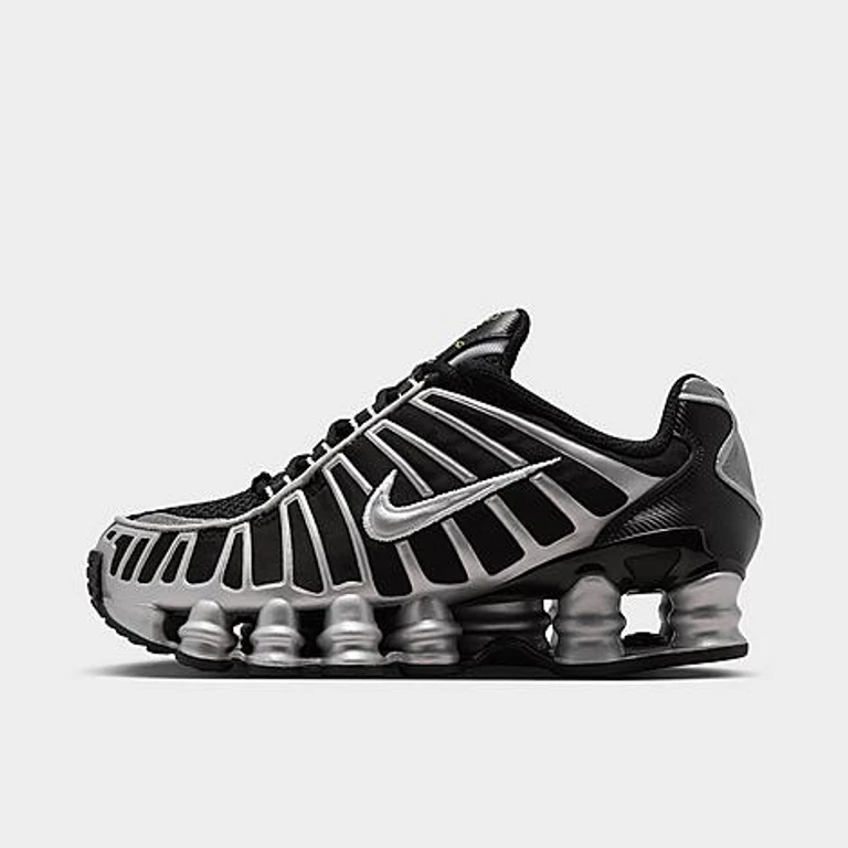 Nike Big Kids Shox TL Casual Shoes in Black/Volt Ice/Photon Dust Size: 3.5