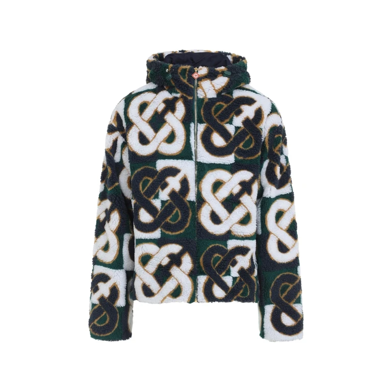 Casablanca Monogram Hooded Fleece Jacket