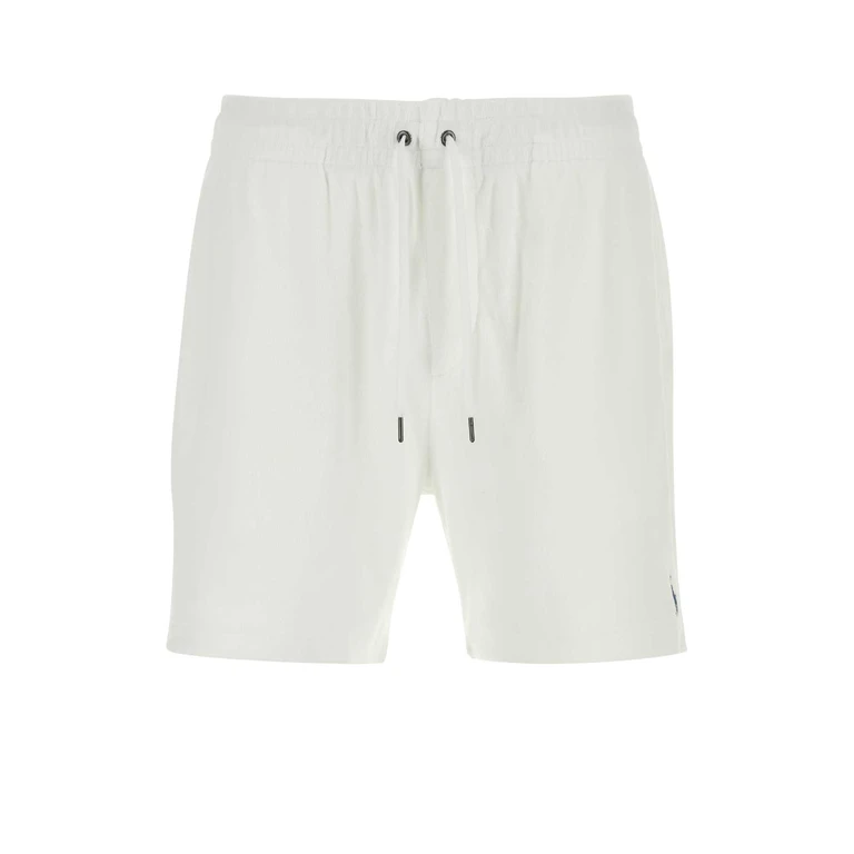 Polo Ralph Lauren White Terry Fabric Bermuda Shorts Exterior: Cotton Polyester - Men
