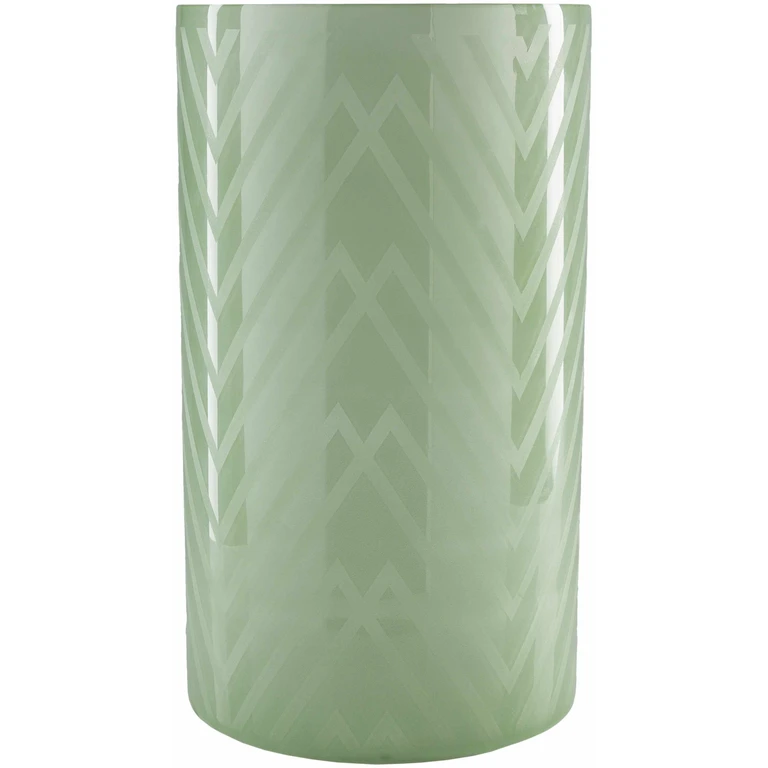 Flynn Green Chevron Glass Decorative Accent - Clearance