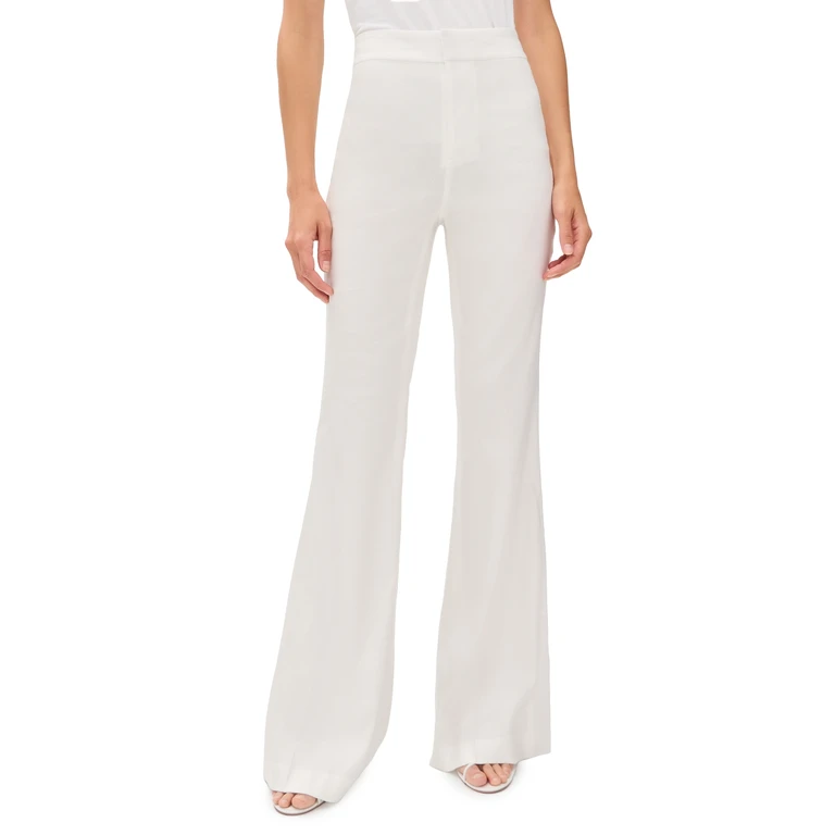 ALICE + OLIVIA Linden Bootcut Trousers Off White 10