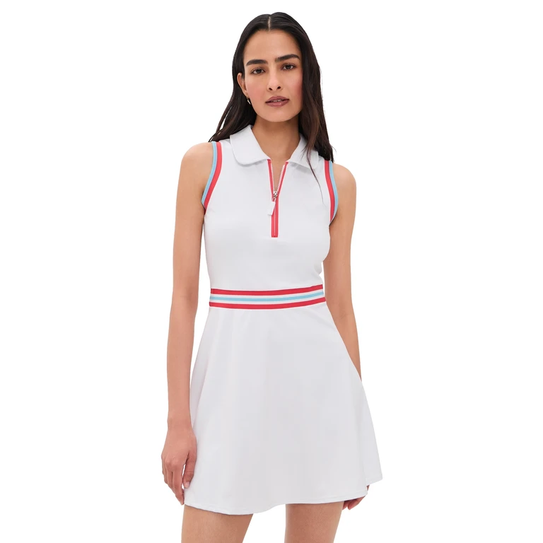 Addison Bay Fairway Dress Super White/Ruby XS