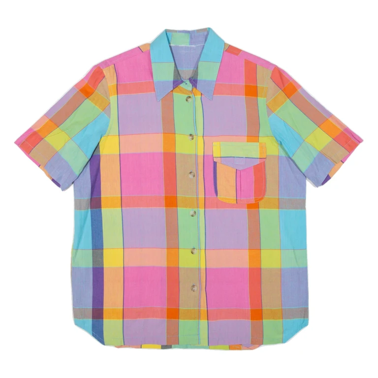 Mens Shirt Pink Check M