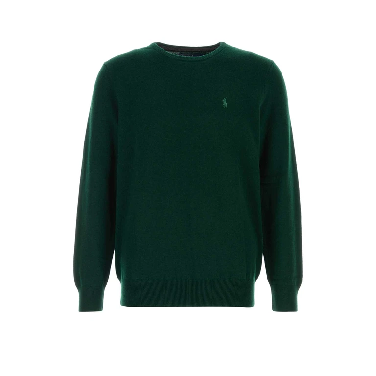 Polo Ralph Lauren Bottle Green Wool Sweater Mossagate Exterior: Maglieria - Men