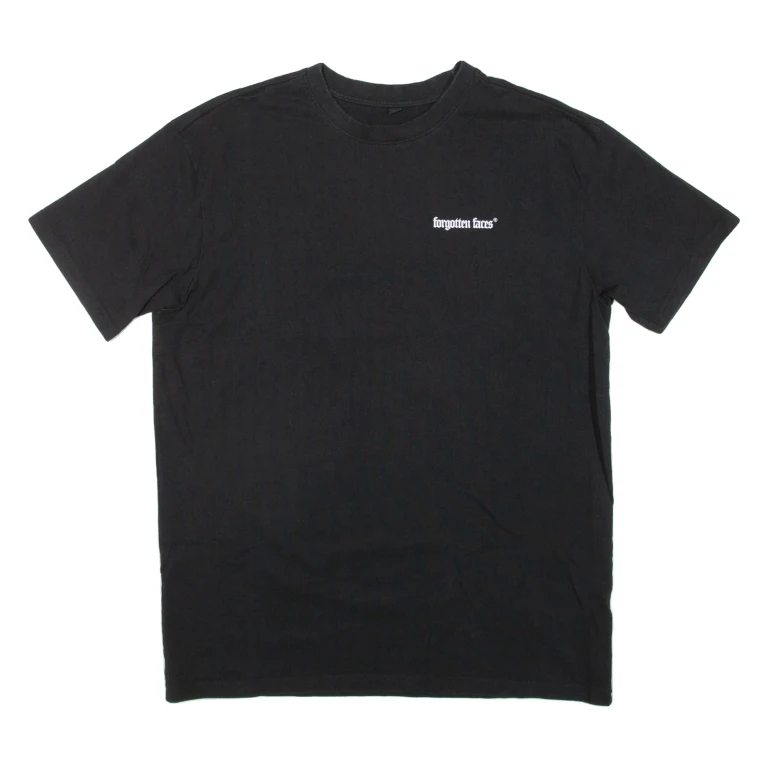 FORGOTTEN FACES Mens T-Shirt Black Crew Neck M