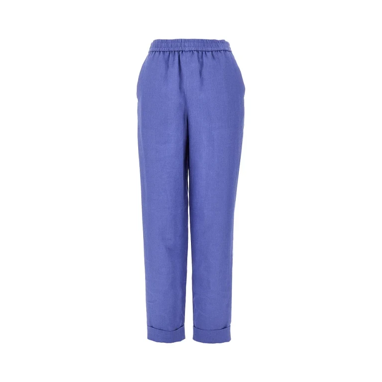 EMPORIO ARMANI Linen pants with elasticated waist Woman 38