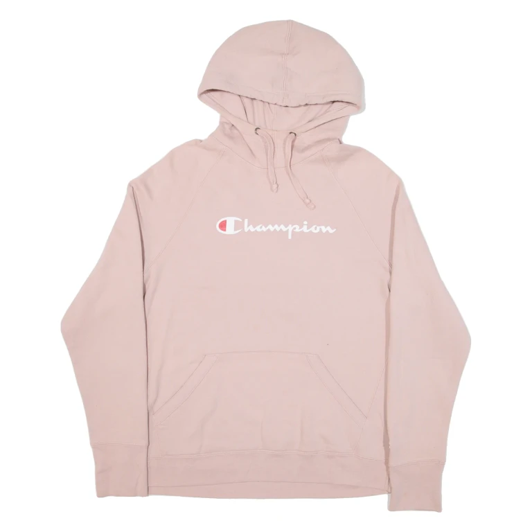 CHAMPION Womens Pink Hoodie L