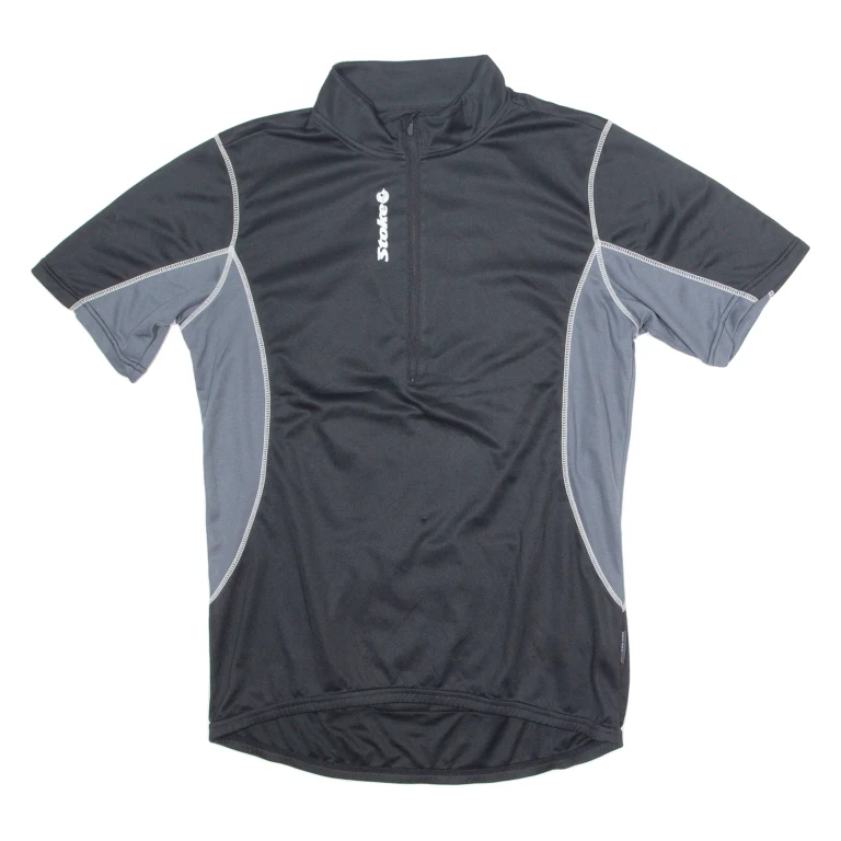 STOKE Cycling Mens Jersey Black 1/4 Zip M