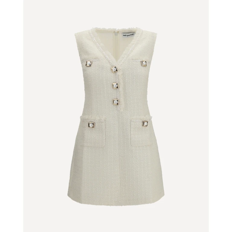 Sleeveless bouclé mini Dress Female 8