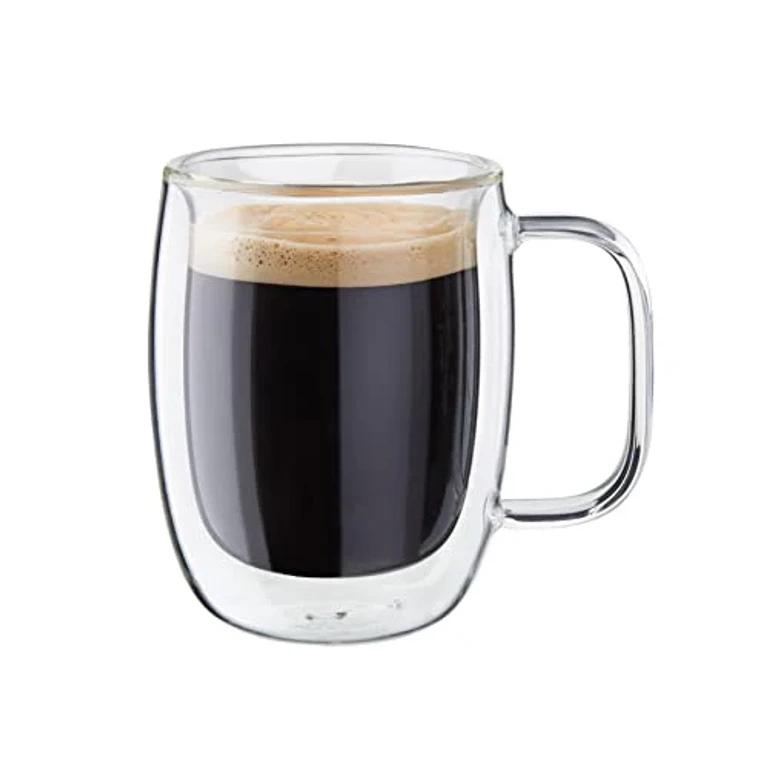 Sorrento Plus 2-pc Double-Wall Glass Double Espresso Mug Set
