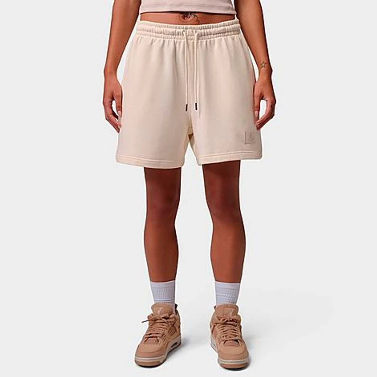 Jordan Women's Flight Fleece Shorts in Pale Ivory/Legend Light Brown Size: XS