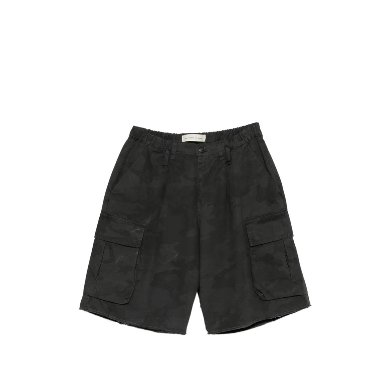 Stay Human On Earth Camouflage-pattern Cargo Shorts
