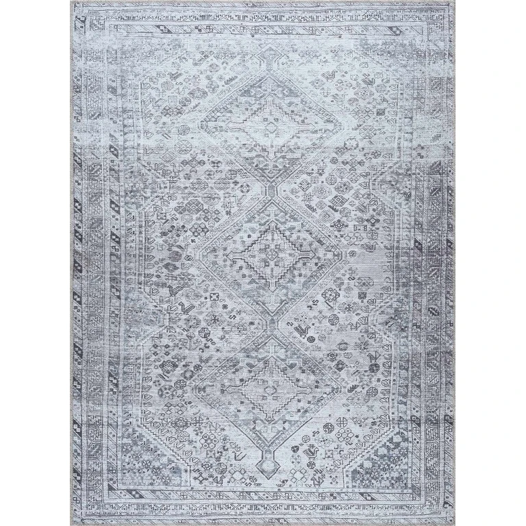 Barny Gray Denim Washable Rug - Clearance