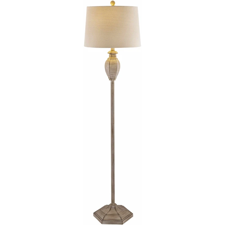 Esmeralda Resin Gray & Beige Floor Lamp