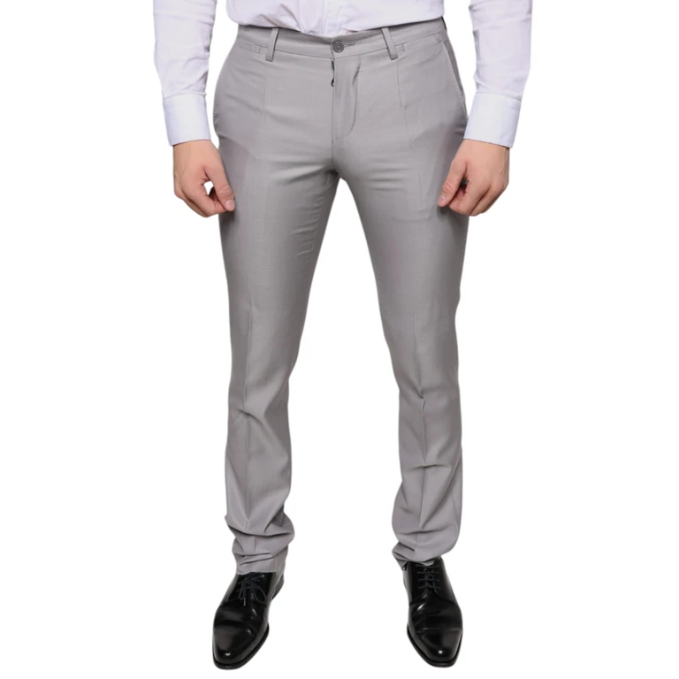 Dolce & Gabbana Light Gray Wool Dress Pants Virgin Silk - Men