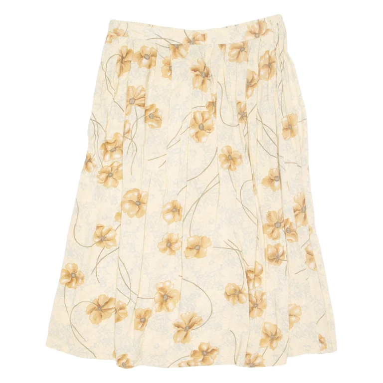 SAG HARBOR Womens A-Line Skirt Beige Midi 90s Floral XL