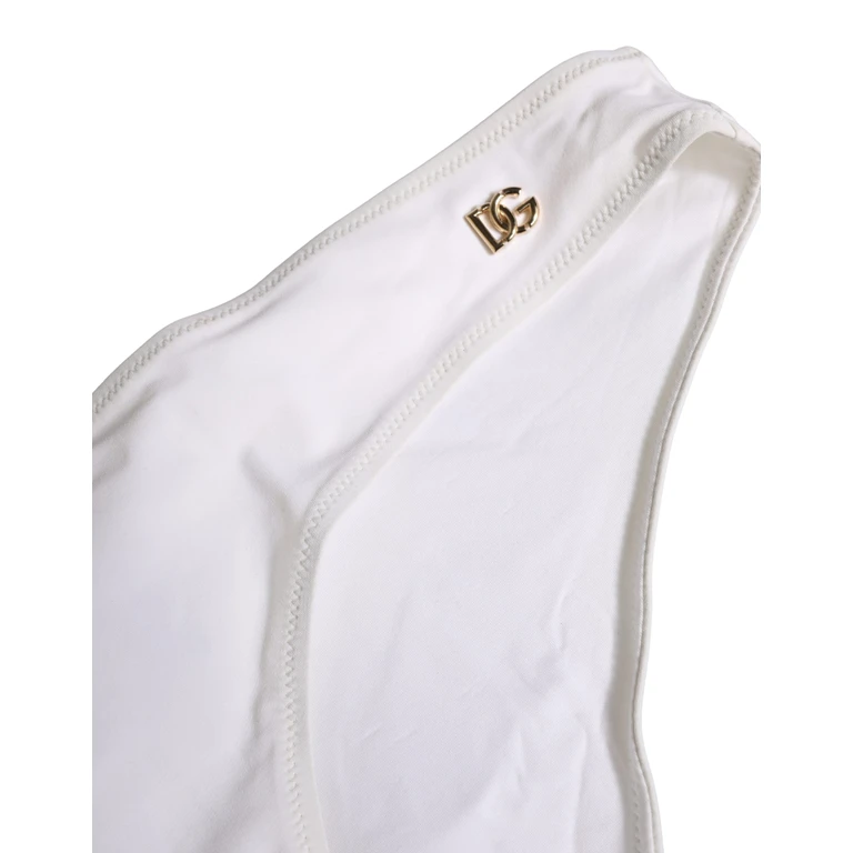 White Dg Logo Plaque Bikini Bottom Underwear Elastane Nylon Clothing - Women