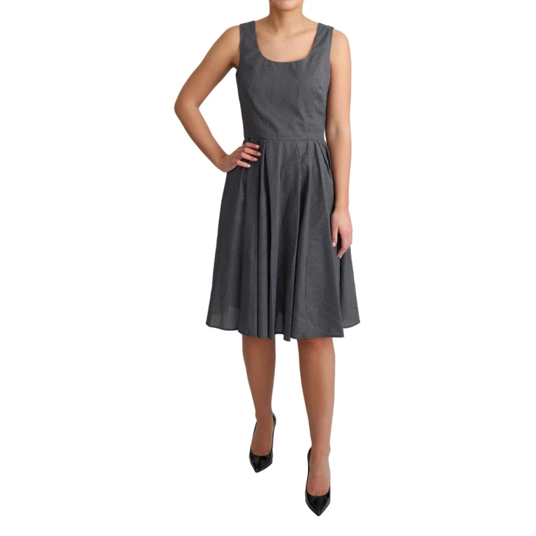 Dolce & Gabbana Black Polka Dotted Cotton A-Line Dress - Women