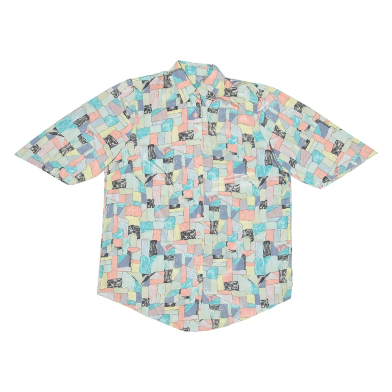Womens Shirt Green Geometric L