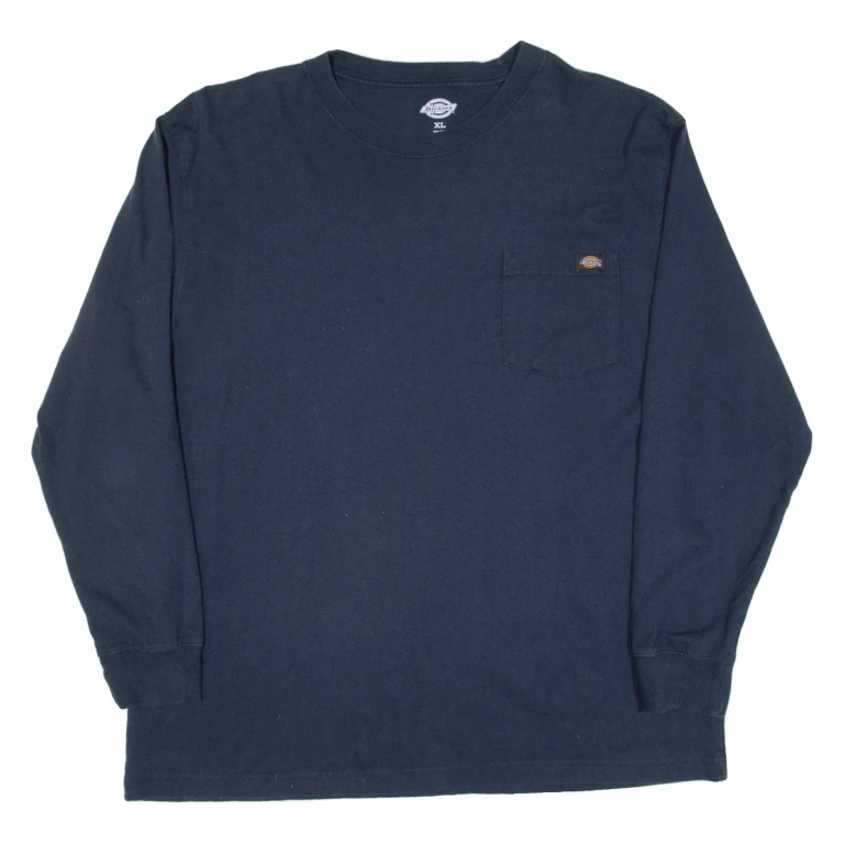 DICKIES Mens T-Shirt Blue Long Sleeve XL