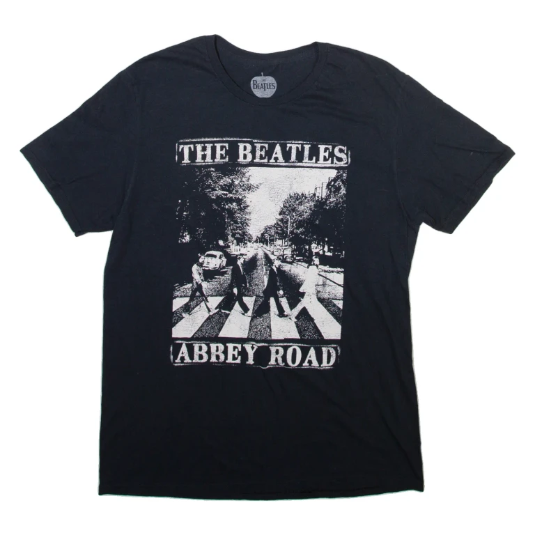 THE BEATLES Mens Band T-Shirt Black L