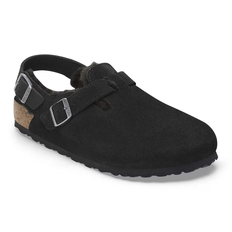 Unisex Tokio Inside Shearling Suede Leather Black