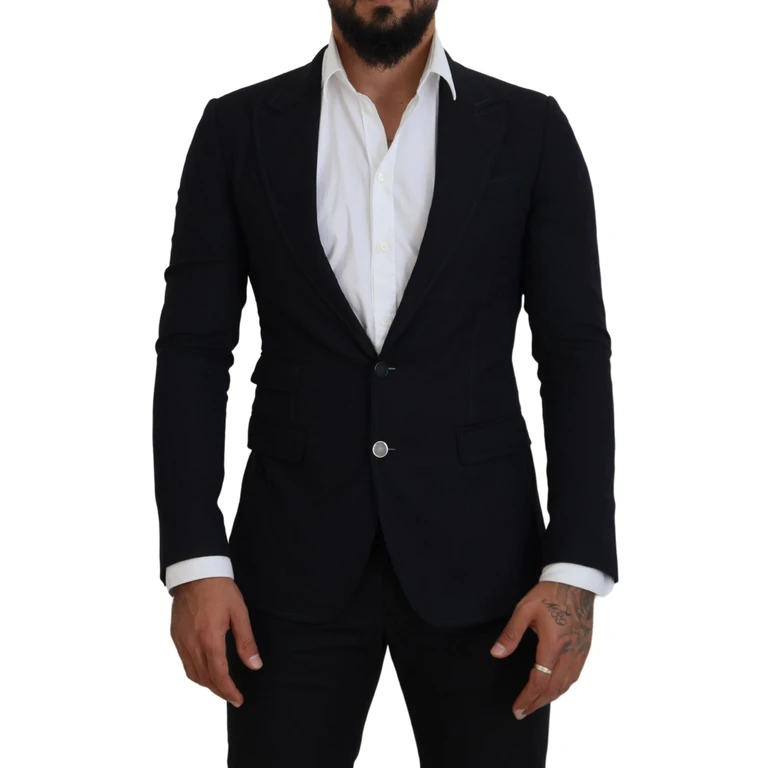 Dolce & Gabbana Blue Wool Formal Taormina Blazer Black Clothing - Men