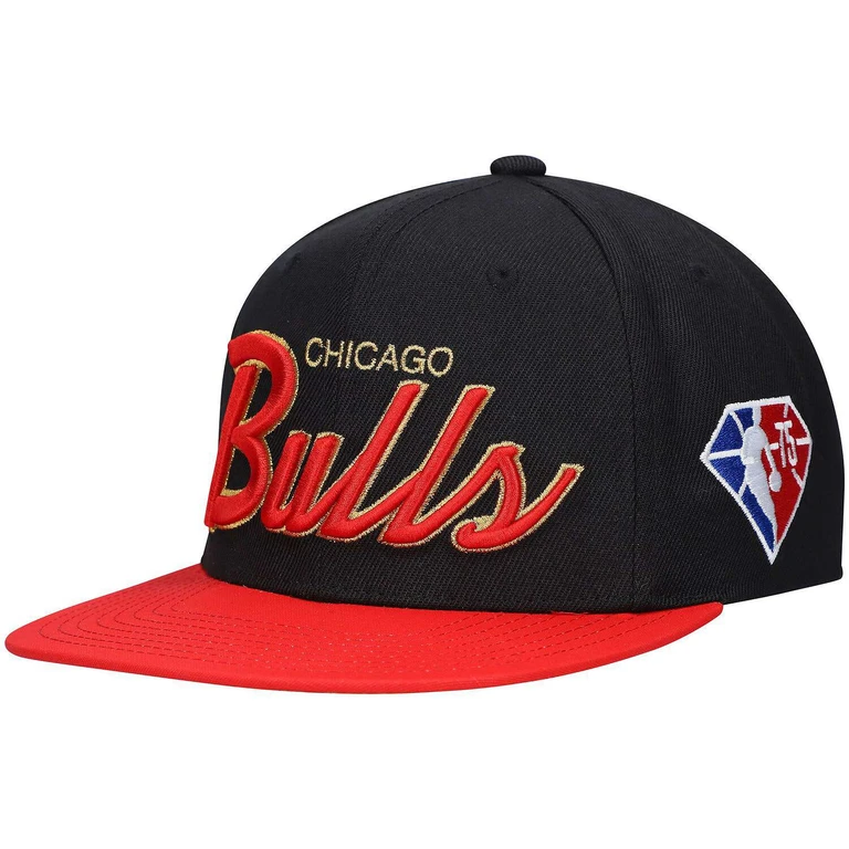 Men's NBA 75Th Gold Snapback Bulls Snapback Caps