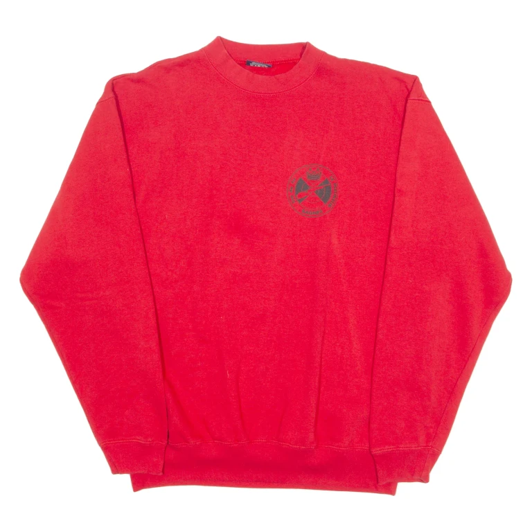 WHALE Rifle Shooting Mens Sweatshirt Red Crew Neck XL