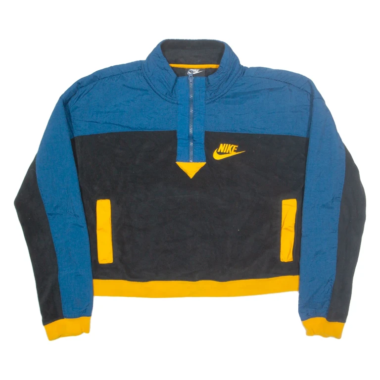 NIKE Cropped Womens Pullover Jacket Black Colourblock M