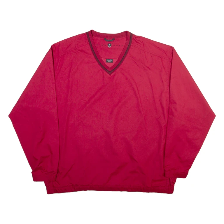 NIKE Mens Sweatshirt Red V-Neck 2XL